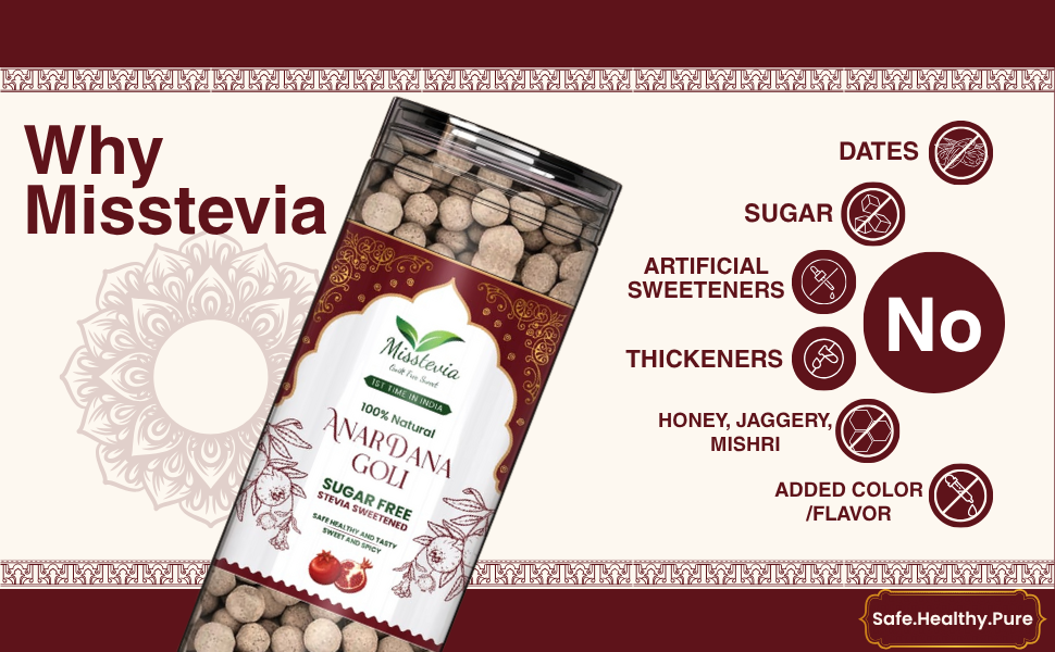 Sugar-Free Anardana Goli | Stevia Based Sweet & Spicy | Healthy Mouth Freshener