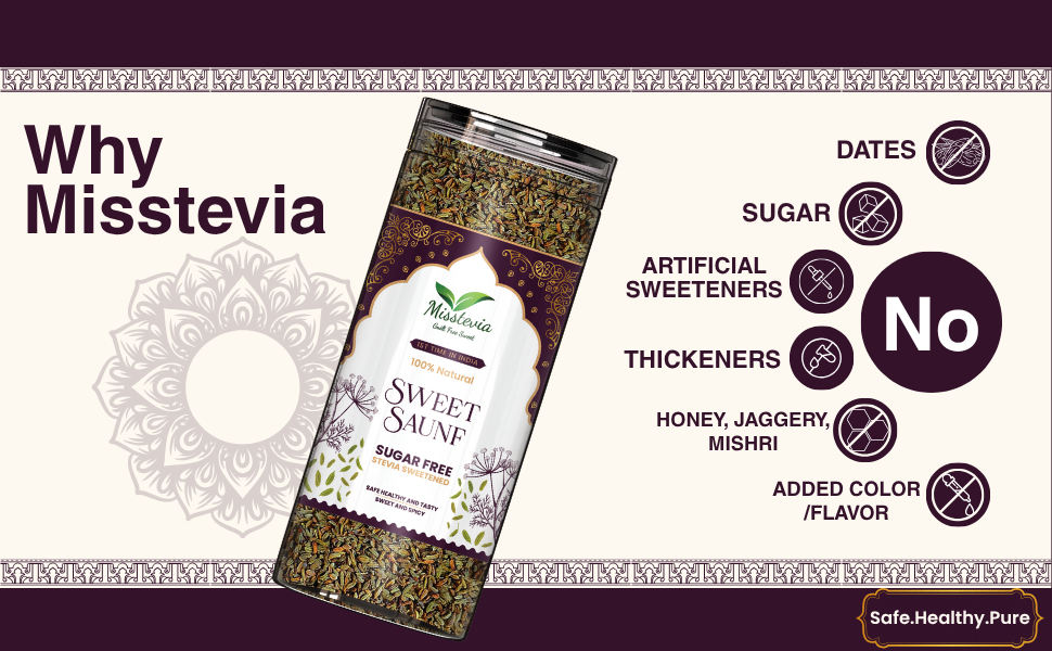 Sugar Free Sweet Saunf | Stevia Sweetened | Healthy Mouth Freshener