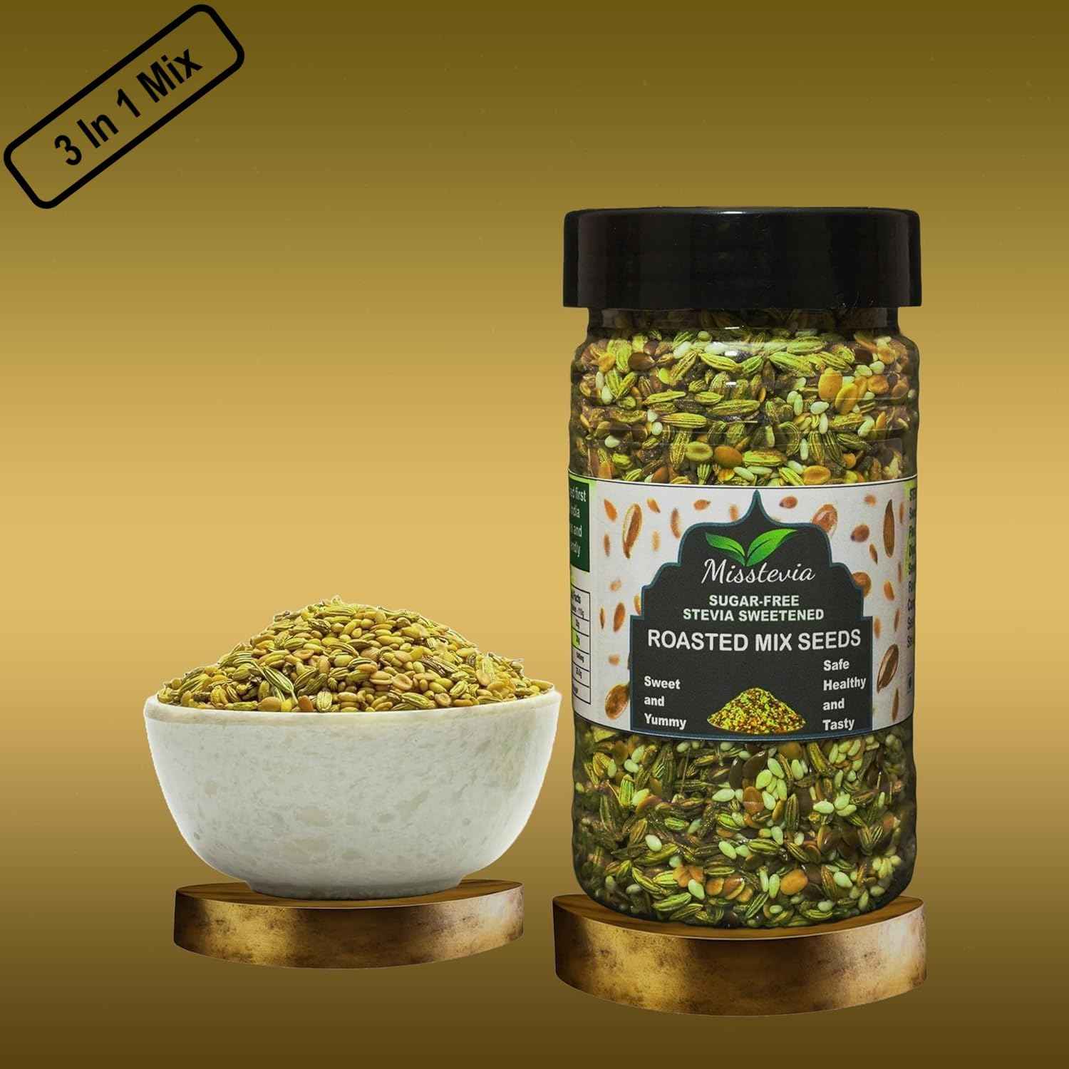 Sugar Free 3 in 1 Sweet Roasted Trail Mix | Stevia Sweetened | Healthy Snacks - Misstevia