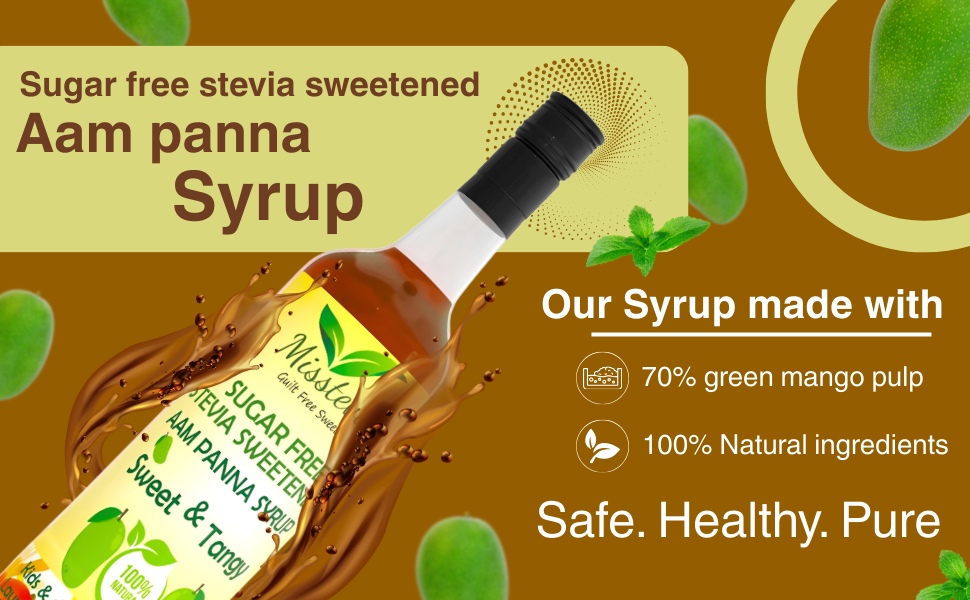 Sugar-Free Aam Panna Syrup 600mL | Sweetened with STEVIA - Misstevia