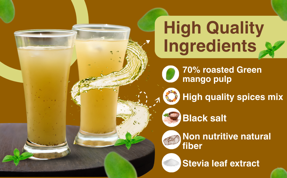 Sugar-Free Aam Panna Syrup 600mL | Sweetened with STEVIA - Misstevia