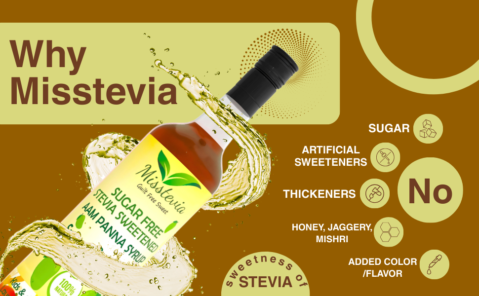 Sugar-Free Aam Panna Syrup 600mL | Sweetened with STEVIA - Misstevia