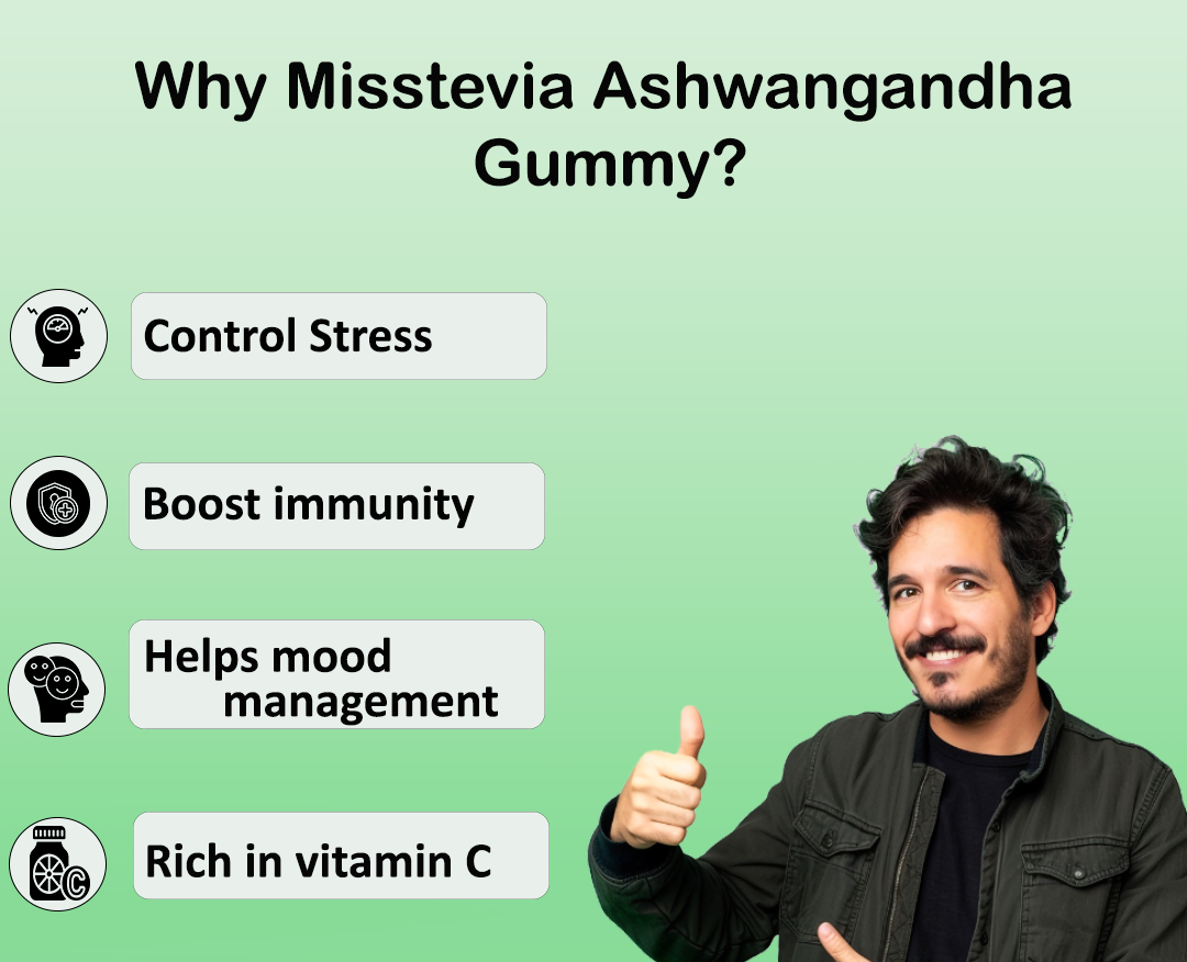 Nagori Ashwagandha 500mg Sugar Free Gummies - Misstevia