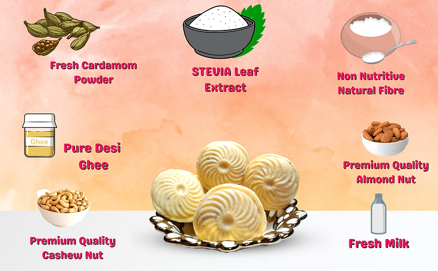 Sugar-Free Stevia based Badam Malai Peda 500g + 50g Mouth-Freshener FREE - Misstevia
