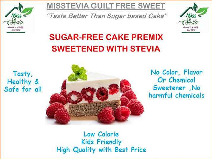 Stevia Sweetened Cake Premix(200g) (Taste Better than Sugar based Cake) - Misstevia