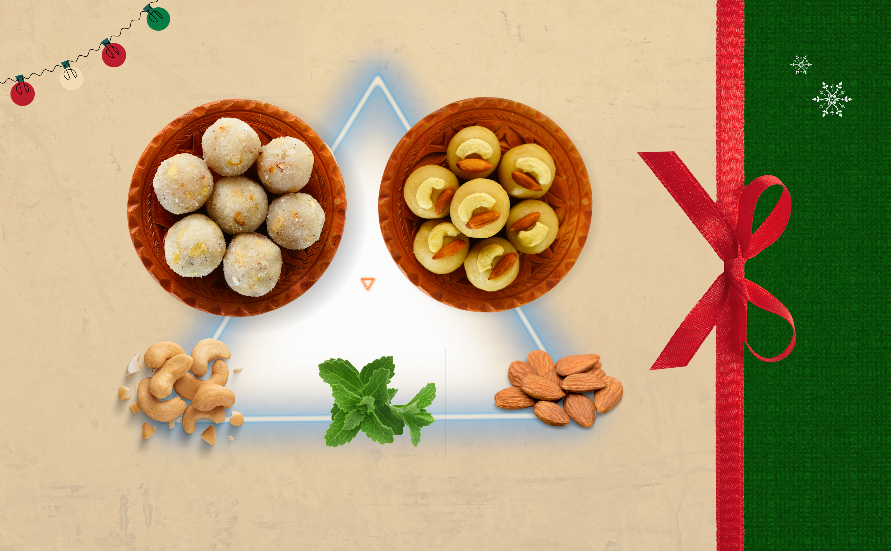 Sweet Combo Pack of 2 I Kaju-almond Laddu, Dryfruit Coconut Laddu(250g*2) - Misstevia