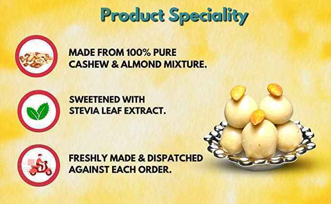 Sweet Combo Pack of 2 I Kaju-almond Laddu, Dryfruit Coconut Laddu(250g*2) - Misstevia