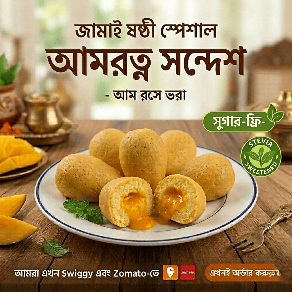 Misstevia Sugar Free Aamratna Sandesh | Filled with Mango Rasha | Stevia Sweetened | 250g