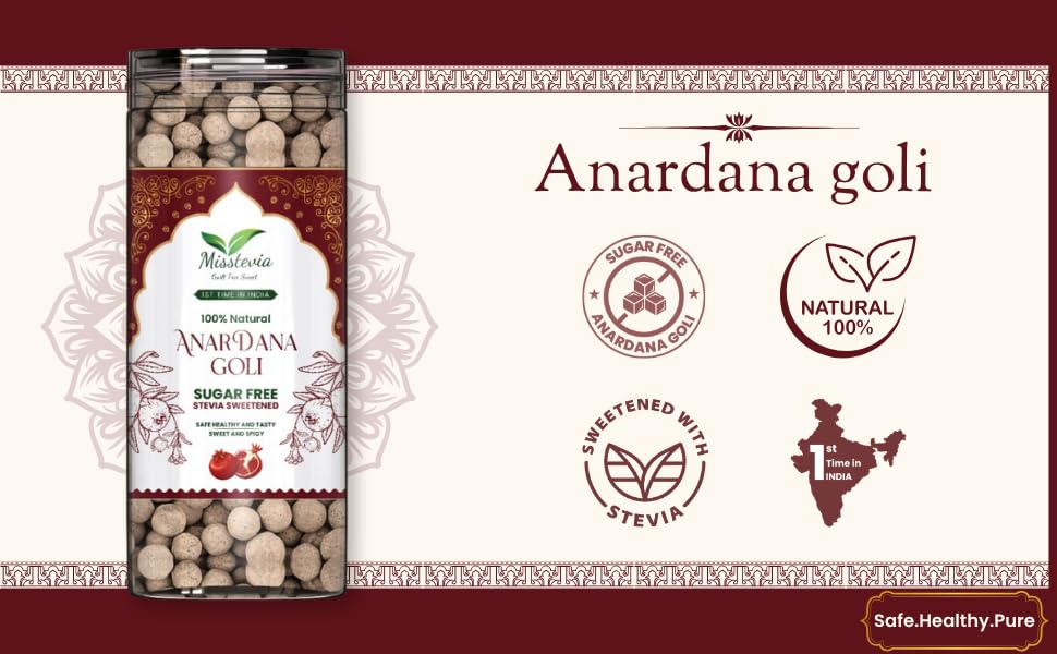 Sugar Free Mukhwas Combo Gift Pack 500g | Stevia Sweetened | Sweet & Spicy Green Mango Goli | Meetha Paan | Sweet & Spicy Anardana Goli | Diabetic Friendly| Real Fruit based Digestive Mouth Freshener | Diwali Festive Gift Hamper